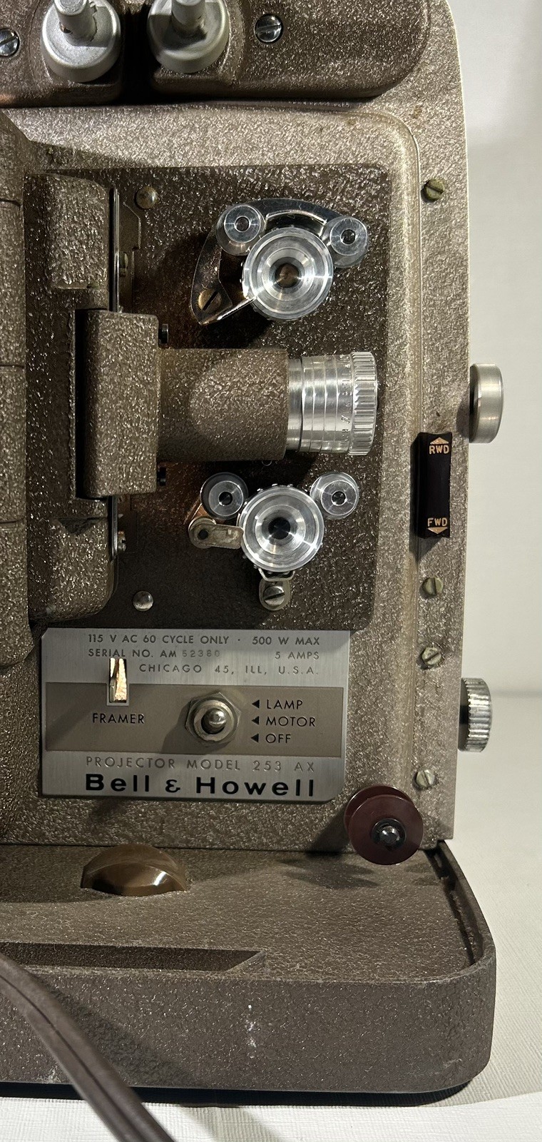 Bell & Howell Model 253 Ax Movie Projector, Vintage TESTED/WORKING