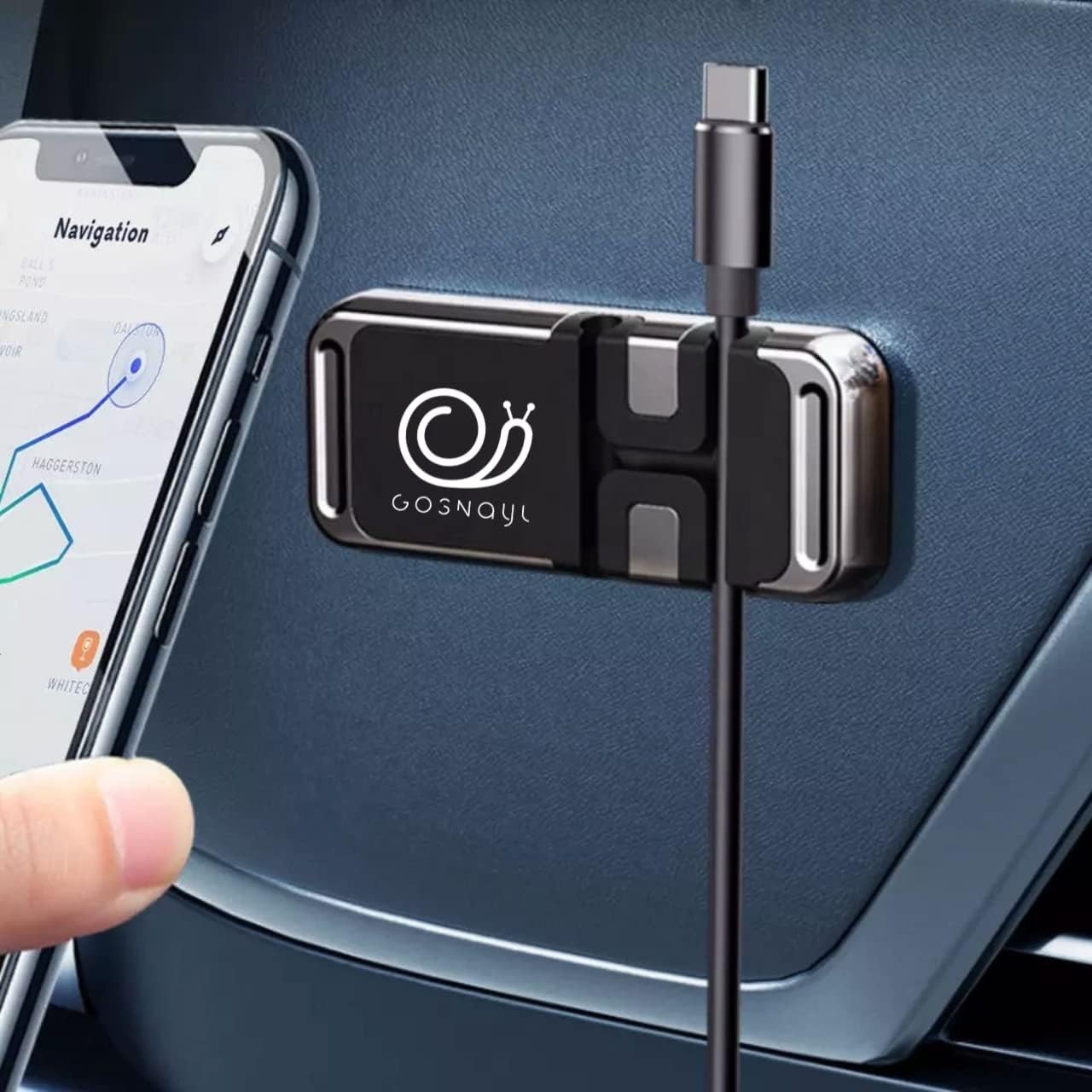 2 pack Universal Cell Phone Magnetic Mount with Cable Holder for Car, Wall Mount