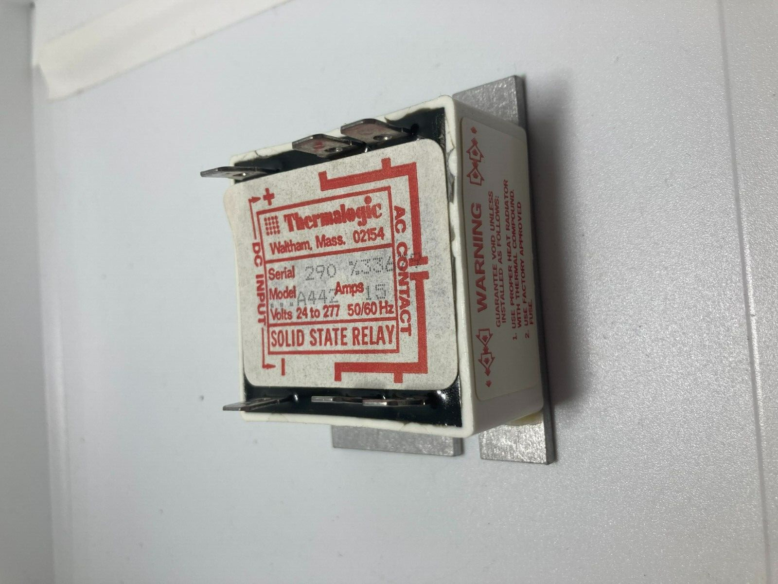 THERMALOGIC A442 SOLID STATE RELAY 15 AMPS 24-277V 50/60HZ NNB