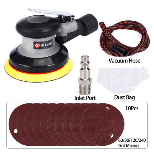 5" Air Body Random Orbital Palm Sander Buffing Polisher Grinder For Auto Body