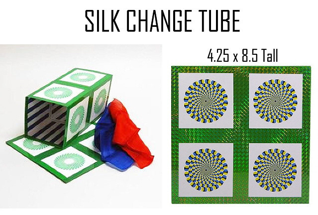 SILK CHANGING TUBE - 4.25 X 11 INCH TALL WITH 2 SILKS - FAST AND EASY