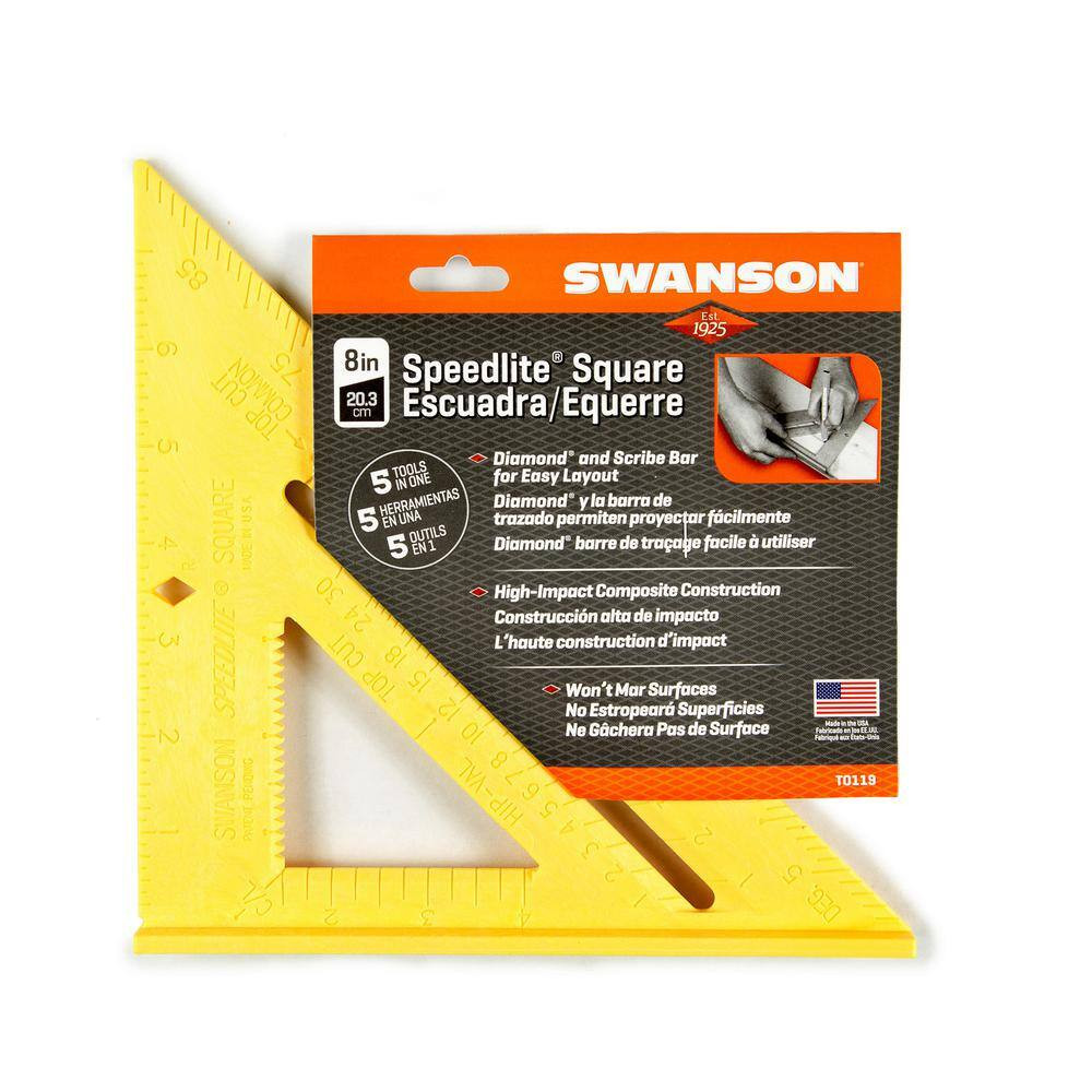 Speedlite 8 In. Yellow Speed Square, Rafter / Carpenter Square