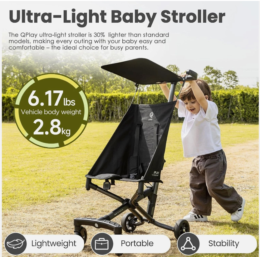 Ultra Lightweight Travel Stroller for Baby 6-36 Months Compact Folding Stroller