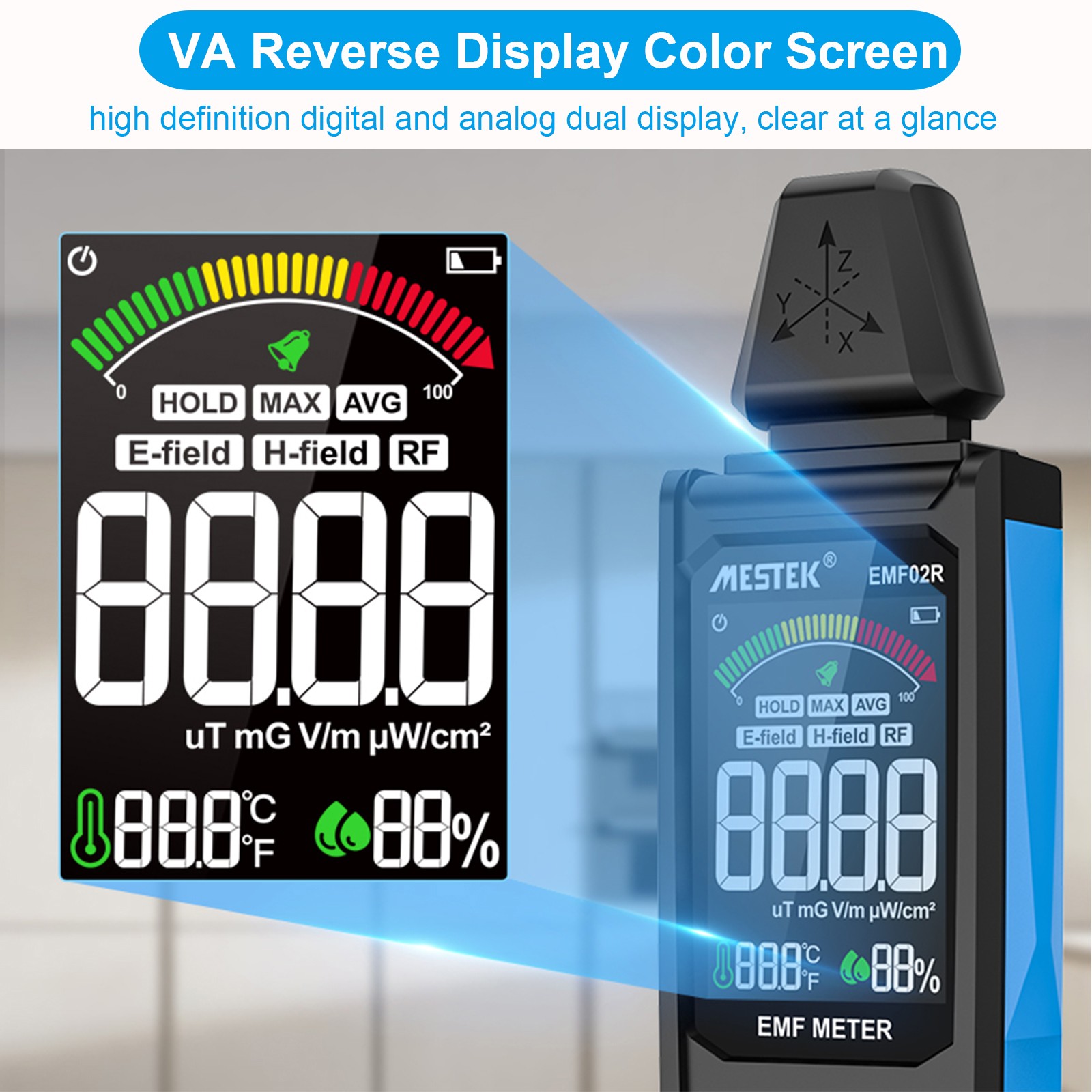 High-Sensitivity EMF Detector for EF, RF & MF fields Ideal for Ghost Hunting