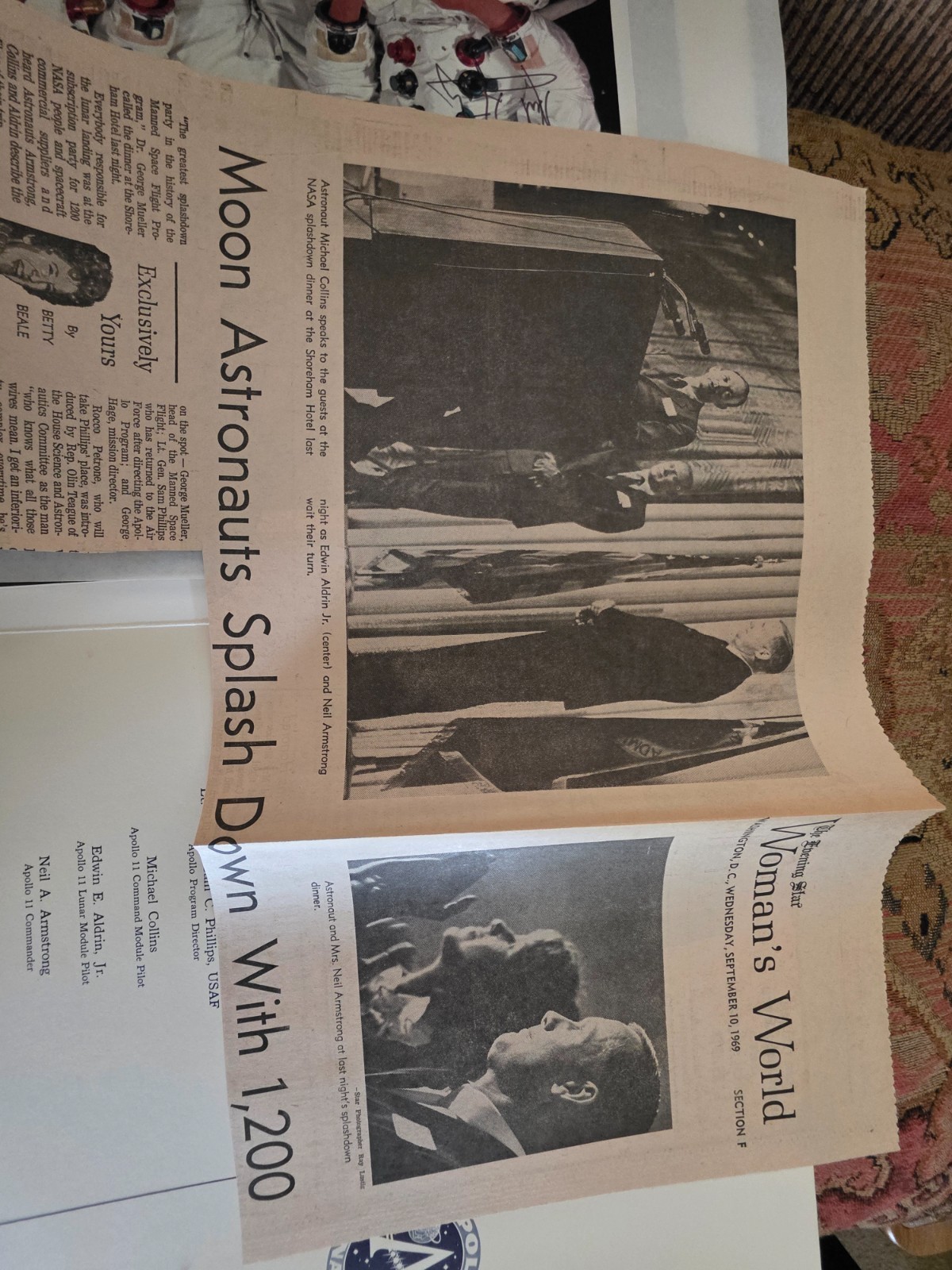 Apollo 11 Splashdown Party Program - Owned by Captain J Holcomb