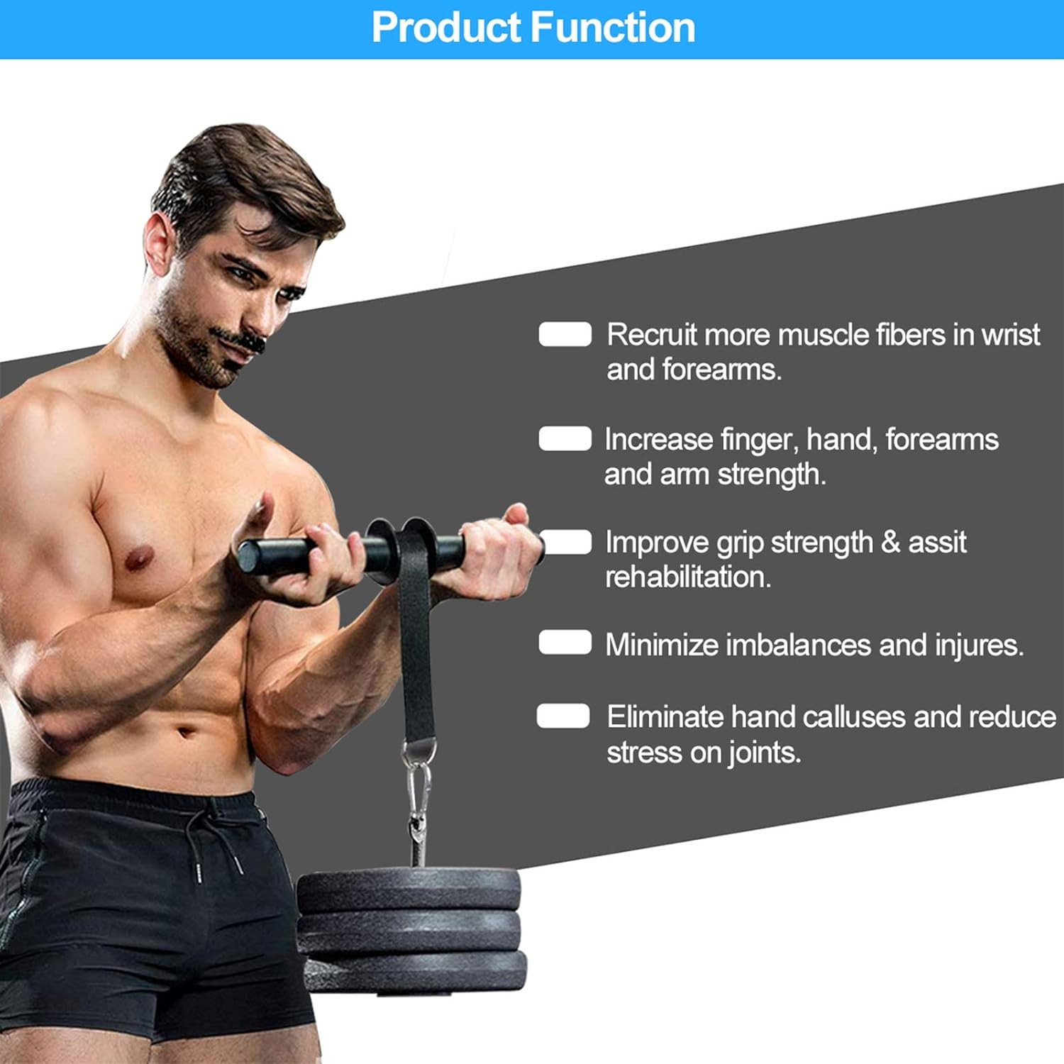 Forearm Wrist Roller Blaster Exerciser, Wrist Roller & Forearm Roller for Traini