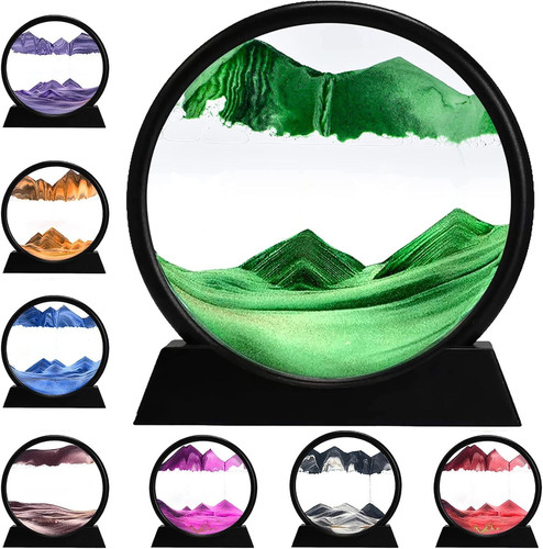 rysnwsu 3D Dynamic Sand Art Liquid Motion, Moving 12'', Green