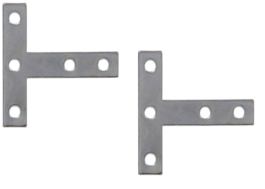 2 PCS in the pack 3"x3" Reinforcement T-Plate, Zinc for Wood HILLMAN 851711