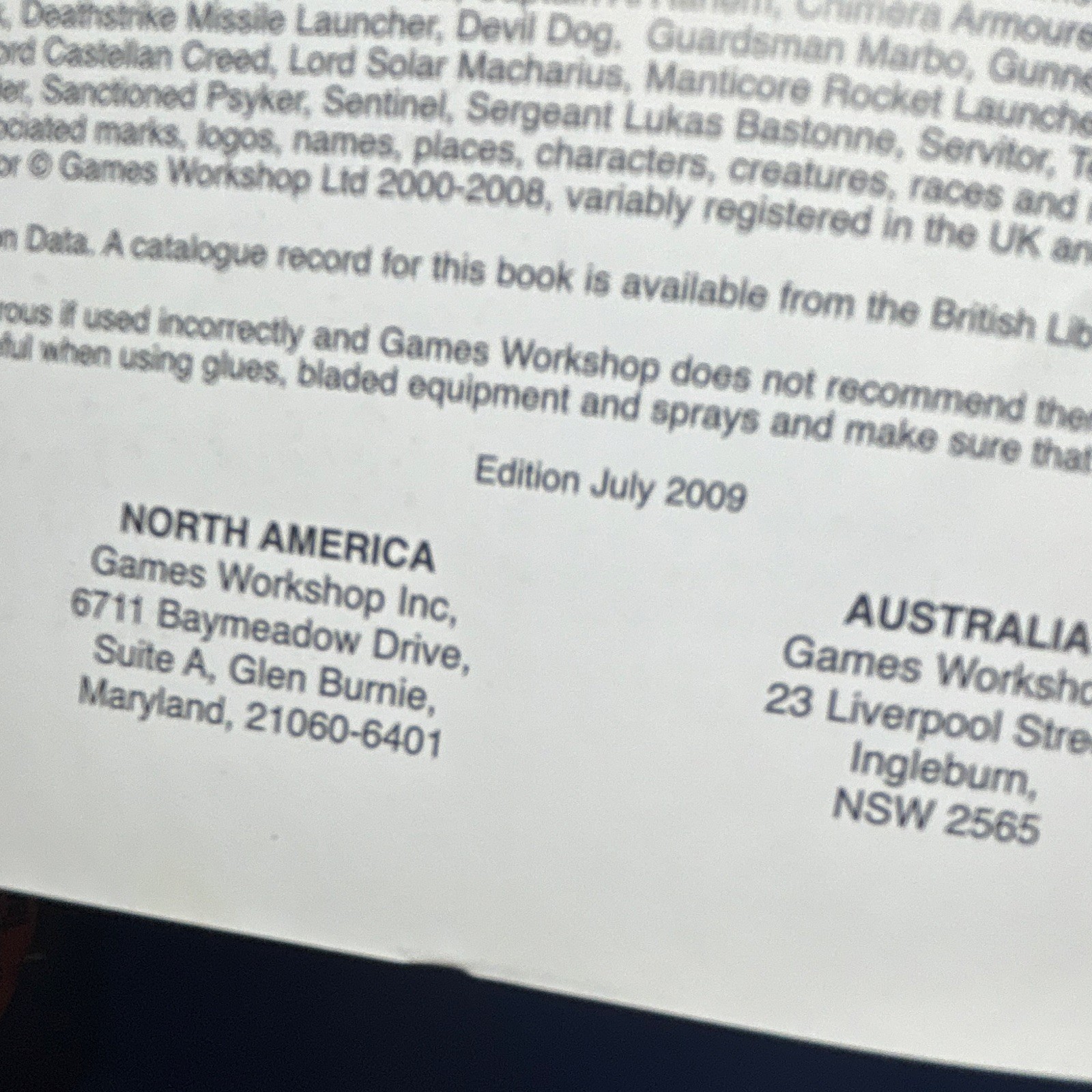 WARHAMMER 40k CODEX IMPERIAL GUARD 5th edition 2009 Games Workshop Rulebook