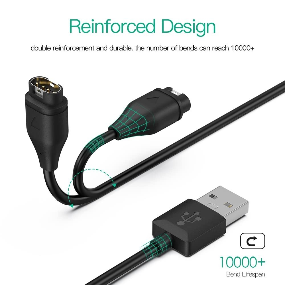 Compatible For Garmin Watch Charger Cable (2 Pack), High Speed, Safe Charging