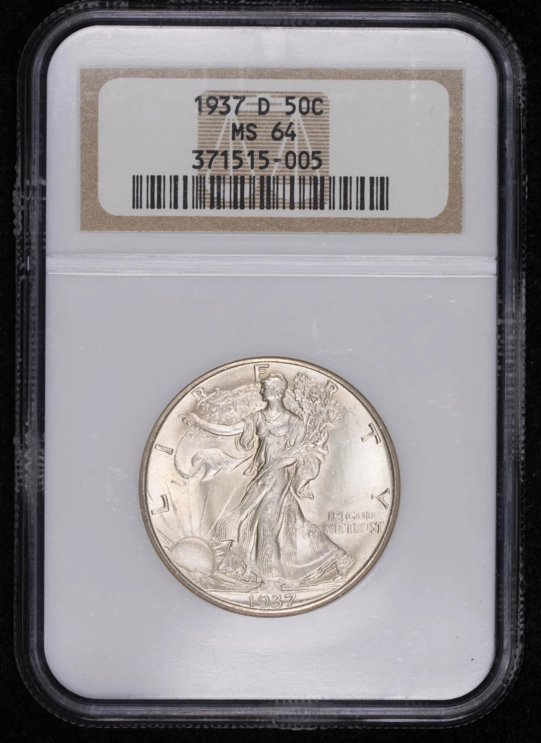 1937 D Half Dollars Liberty Walking NGC MS-64