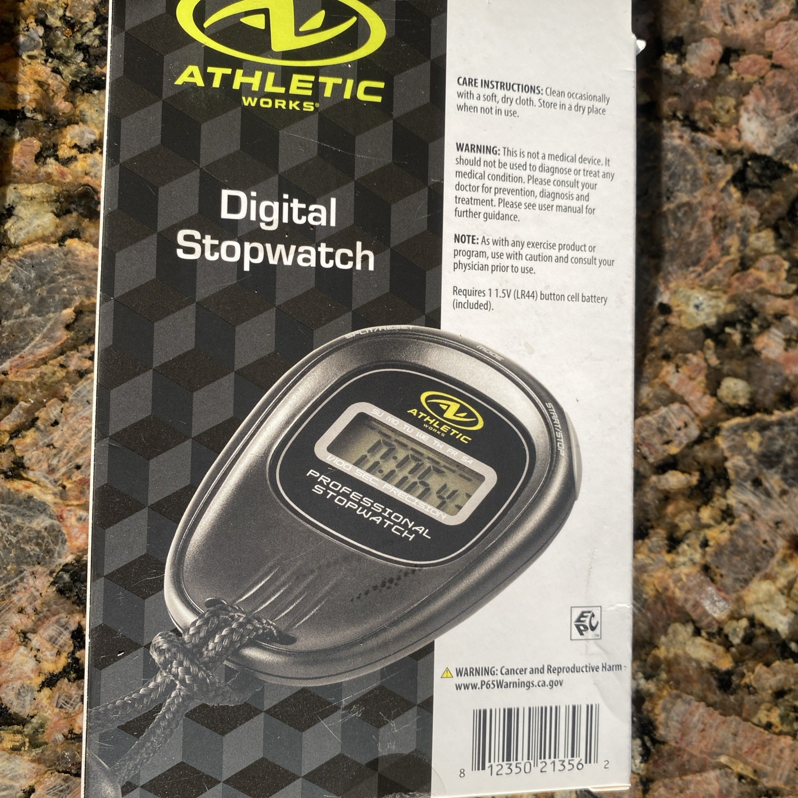 Athletic Works Digital Stopwatch - Black Open Box