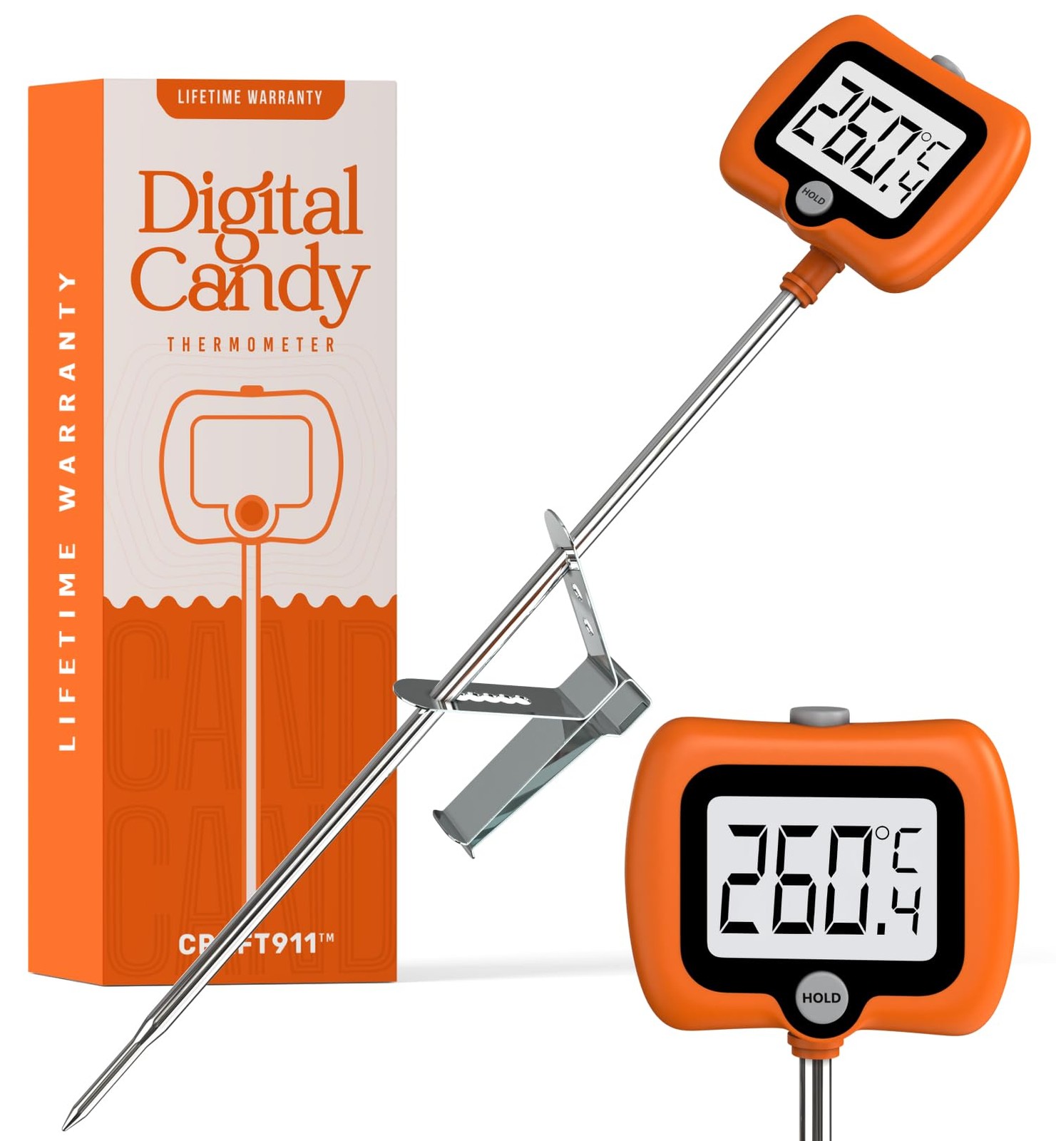 Digital Candy Thermometer with Pot Clip, Instant Read Kitchen Thermometer for...