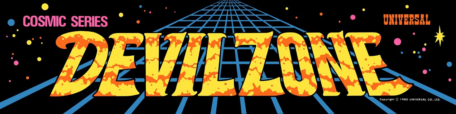 Devil Zone Arcade Marquee For Reproduction Header/Backlit Sign