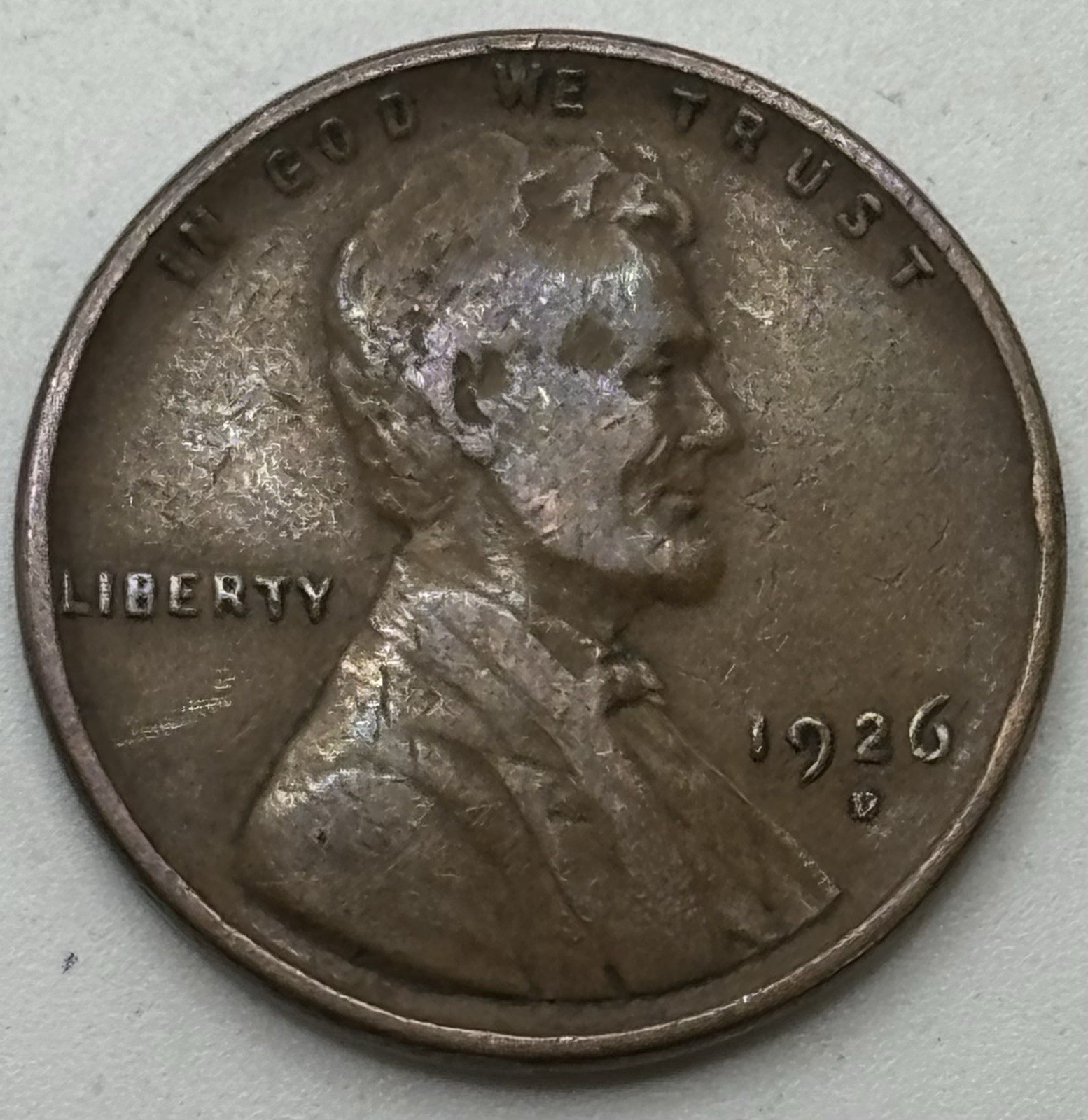 1926 D Lincoln Wheat Cent F/F+ X-637