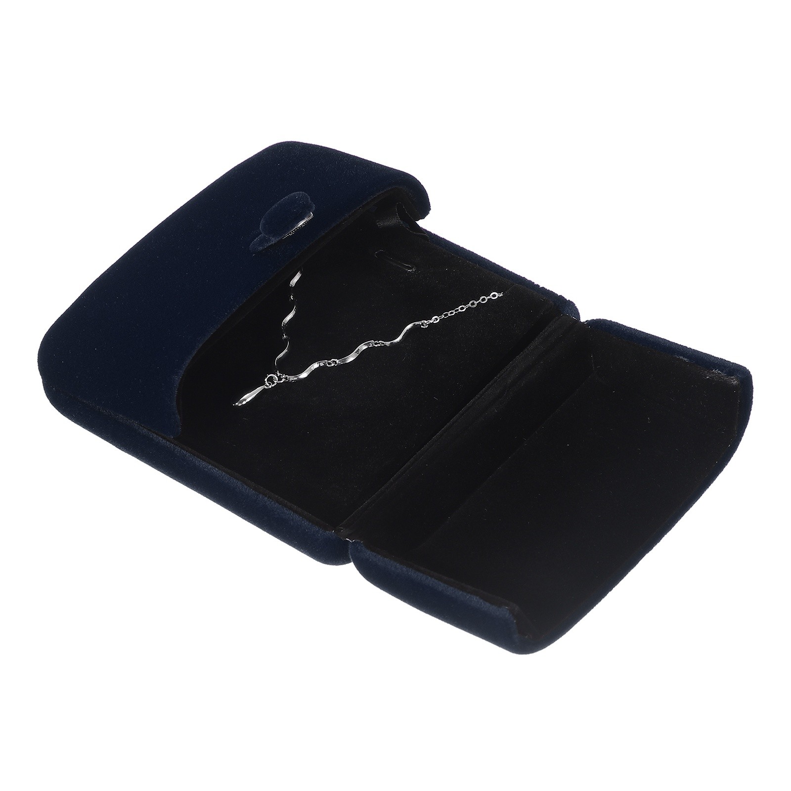 Pendant Necklace Box Jewelry Bracelet Dark Blue Jewelry Display Storage Box,