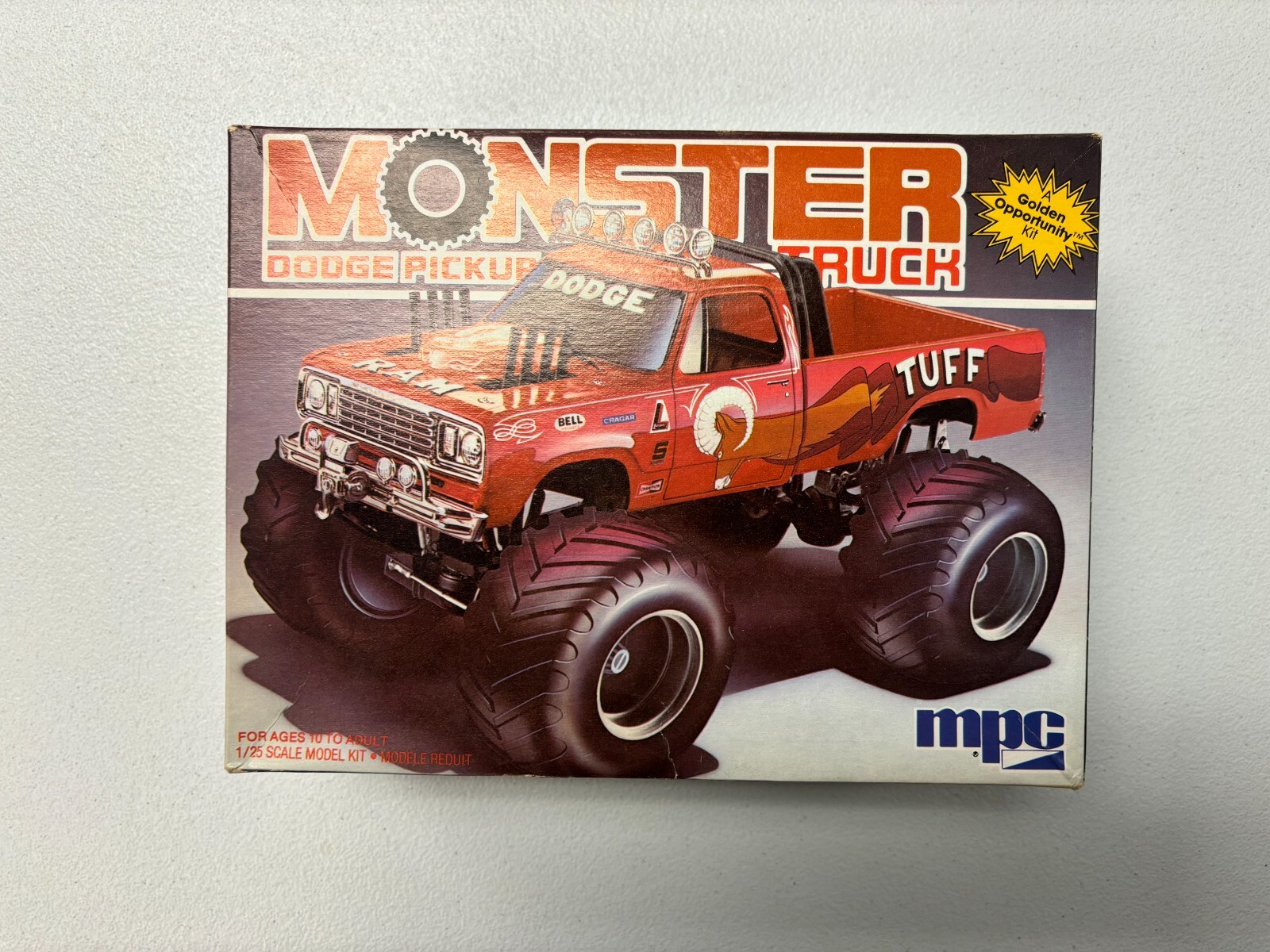 1984 MONSTER TRUCK DODGE PICK UP  1/25 MODEL KIT MPC GOLDEN OPPORTUNITY MJ