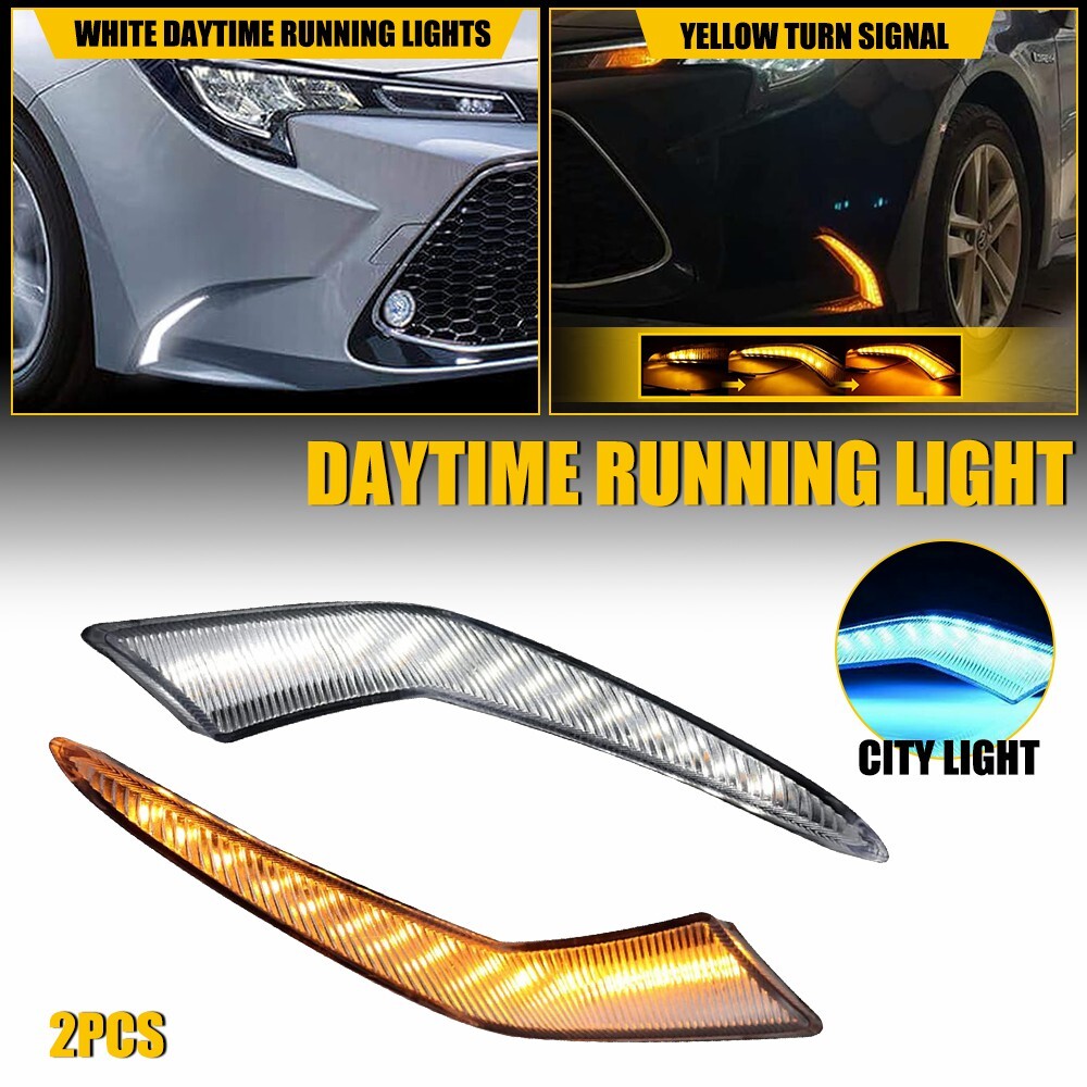 LED Bumper Fog Lights DRL Daytime Lamps For 2020-2022 Toyota Corolla L/LE/XLE