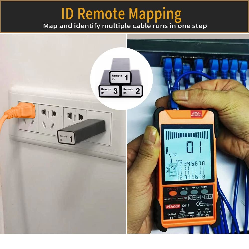 Netzwerk Kabel Tester POE Kabeltester mit LCDDisplay, Multimeter Strom Stroms...