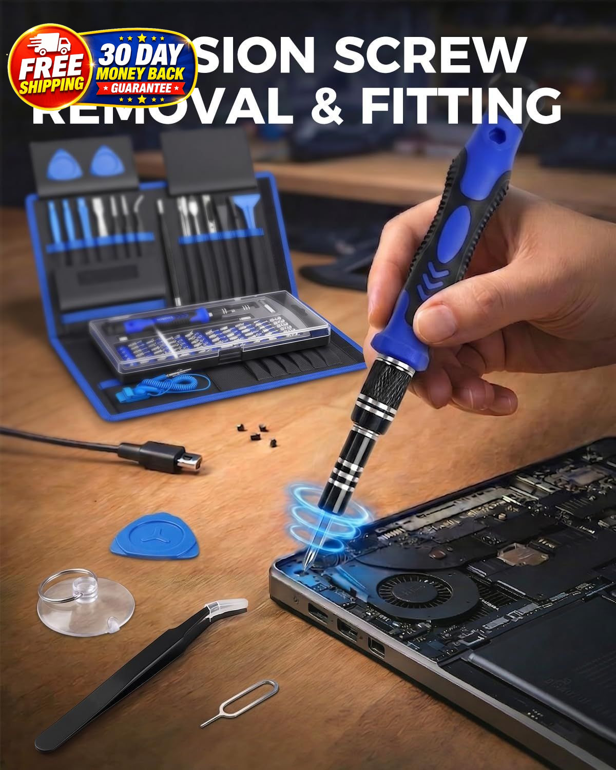 80 IN 1 Professional Computer Repair Tool Kit, Precision Small, Blue