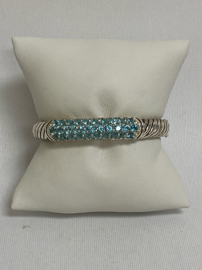 Silver Blue Jeweled Bracelet