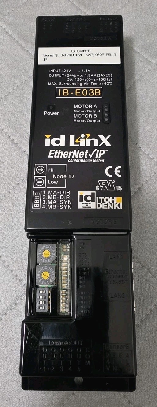 Itoh Denki IB-E03B Ethernet/IP 2-Zone MDR Roller Conveyor Drive Controller 24V