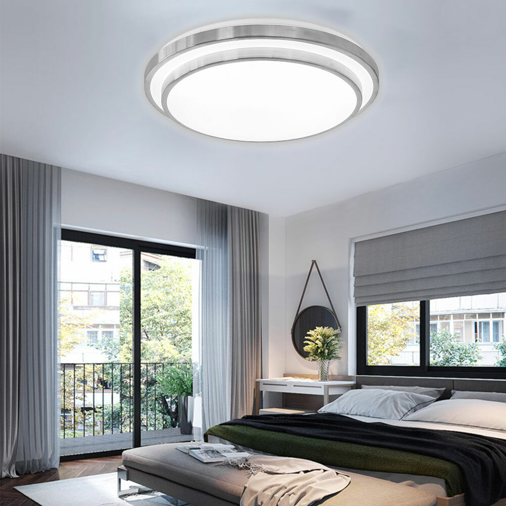 Modern LED Ceiling Light Flush Mount Dimmable Chandelier Lamp w/ Remote Control