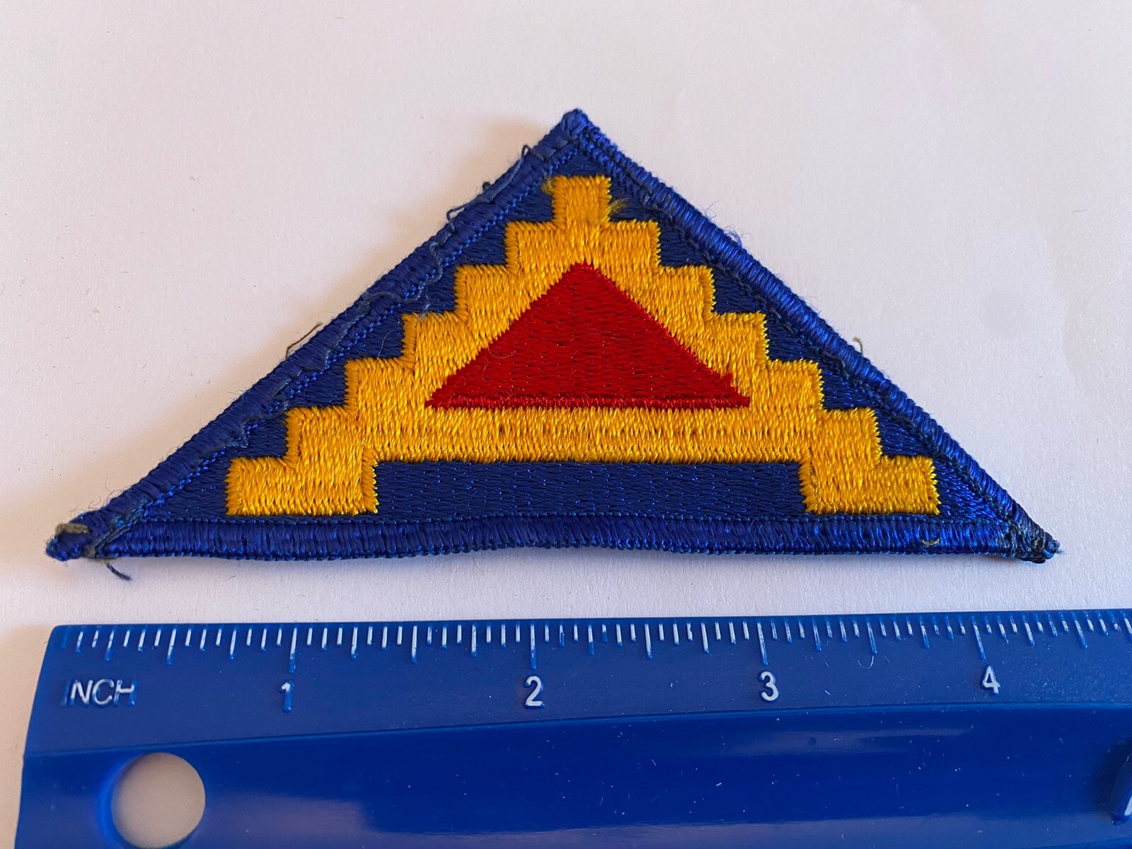 US Army 7th Army Triangle Red Blue Yellow Patch INV5509