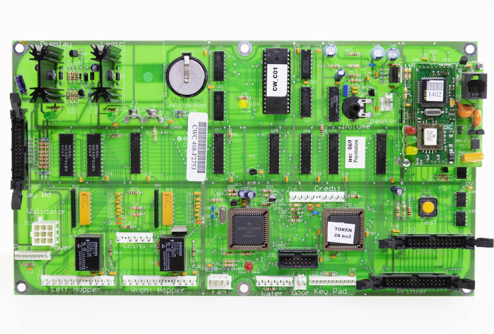 American Changer Logic Board PCB AC8060.1 TokenStation 48-022A-RV05