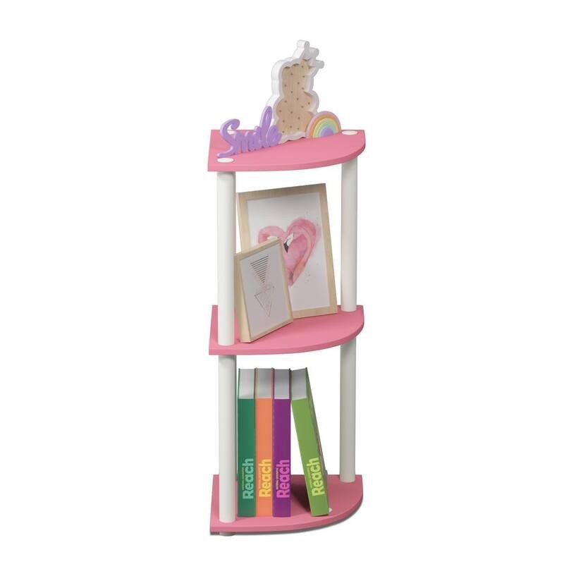 Bookcase Bookshelf Small Slim Vertical For Short Thin Narrow Corner Shelf 3 Tier