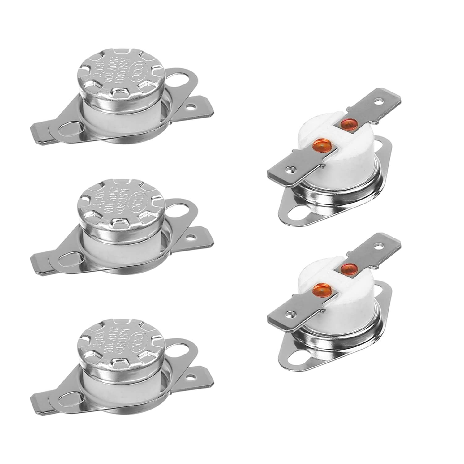 Fielect 5Pcs KSD301 Thermostat 180°C/356°F Normally Closed N.C Snap Di
