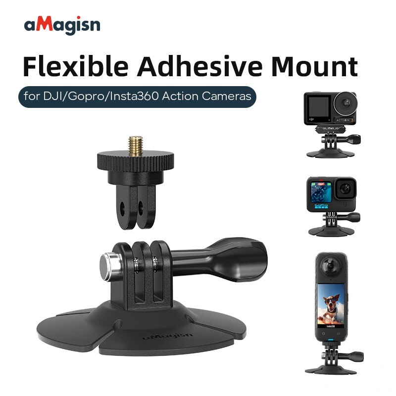 aMagisn Flex Adhesive Base for DJI/GoPro/Insta360 Action Camera Helmets