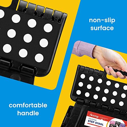 Foldable Step Stool Small Collapsible Folding Durable Fold Up Heavy Duty No