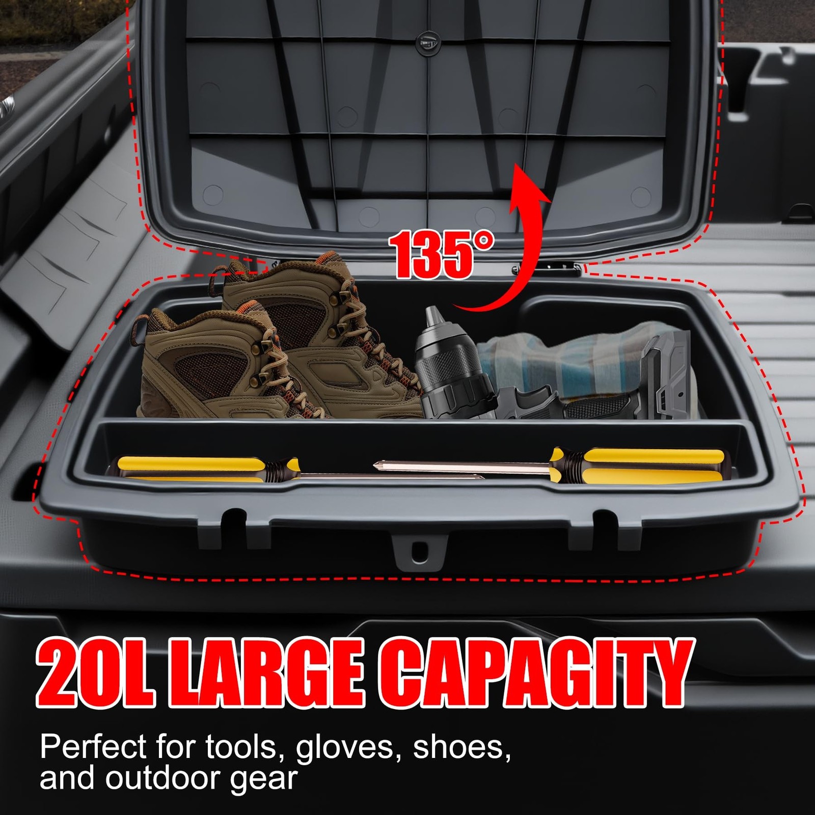 20L UTV Cargo Storage Box for Can-Am Defender/Commander, Waterproof Removable...