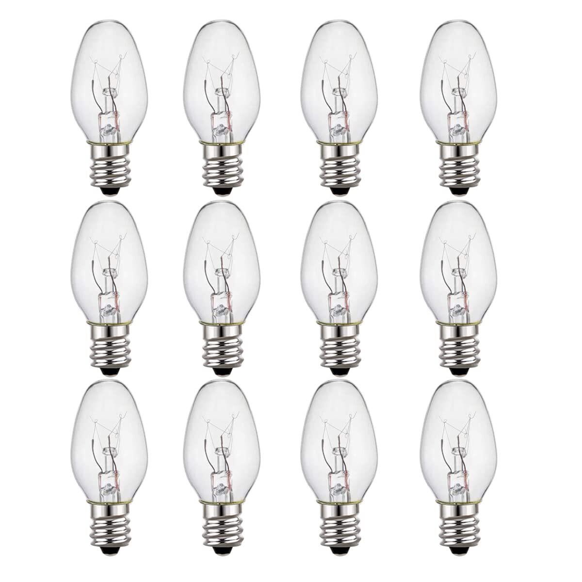Best 12 Pack Wax Warmer Bulbs 15 Watt Light Bulbs for Scentsy Plug C7/120v/e12