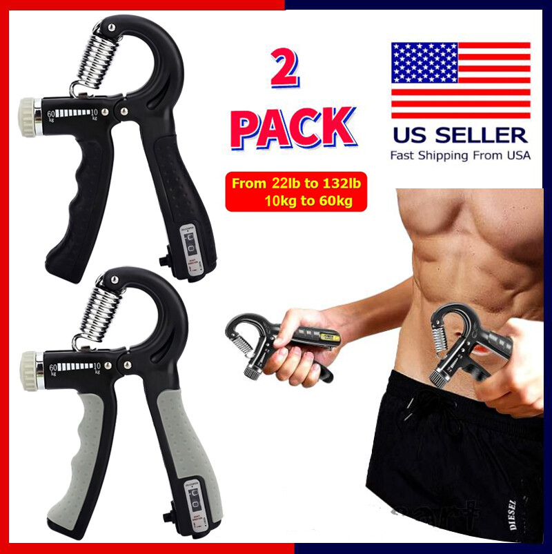 2pcs Hand Grip Strengthener Gripper Forearm Finger Exercise Strength Resistance