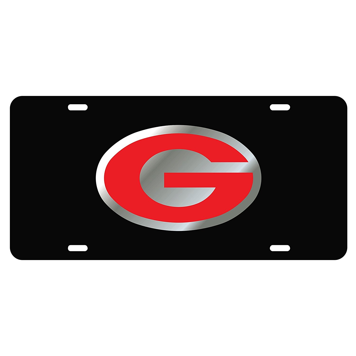 UGA Bulldogs Black w/ Georgia Red Acrylic G License Plate / Car Tag