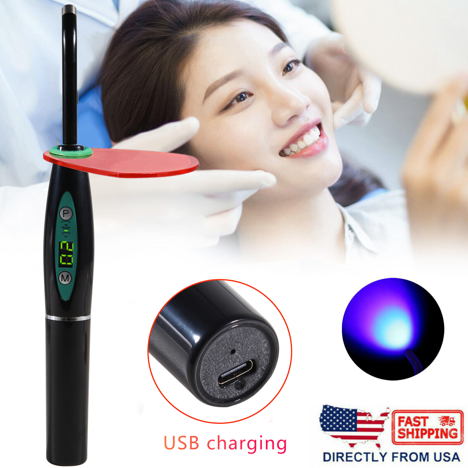Wireless Cordless Dental Curing Light Lamp Teeth Whitening Woodpecker Style