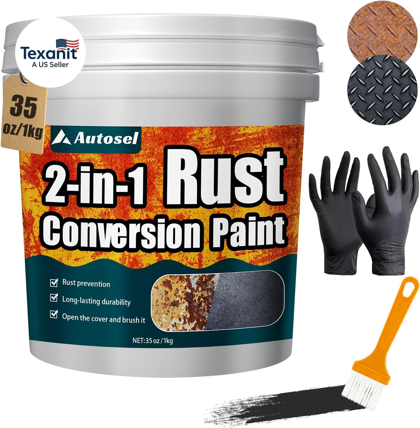 2 in 1 Rust Converter Metal Primer 34.9oz Heat Resistant Rust Stop Paint