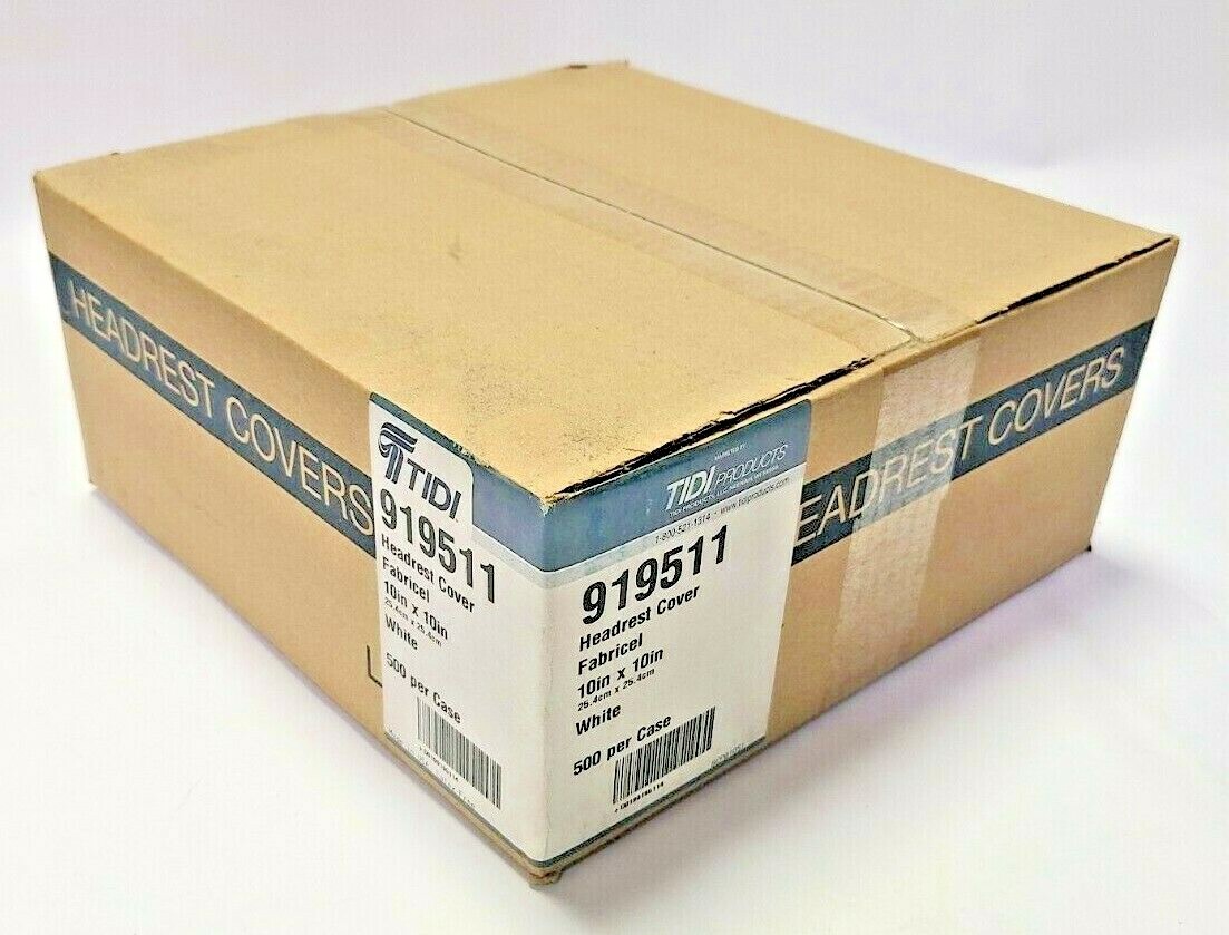 TIDI #919511 - WHITE - 10" x 10" - Dental, Tattoo Headrest Covers - 500 per case