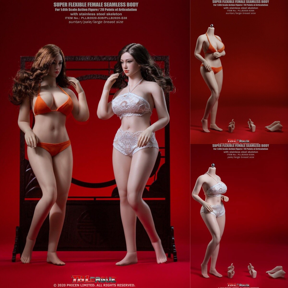 TBLeague S38A S38 S39A S39 1/6 Flexible Seamless Steel Skeleton Plump L Bust
