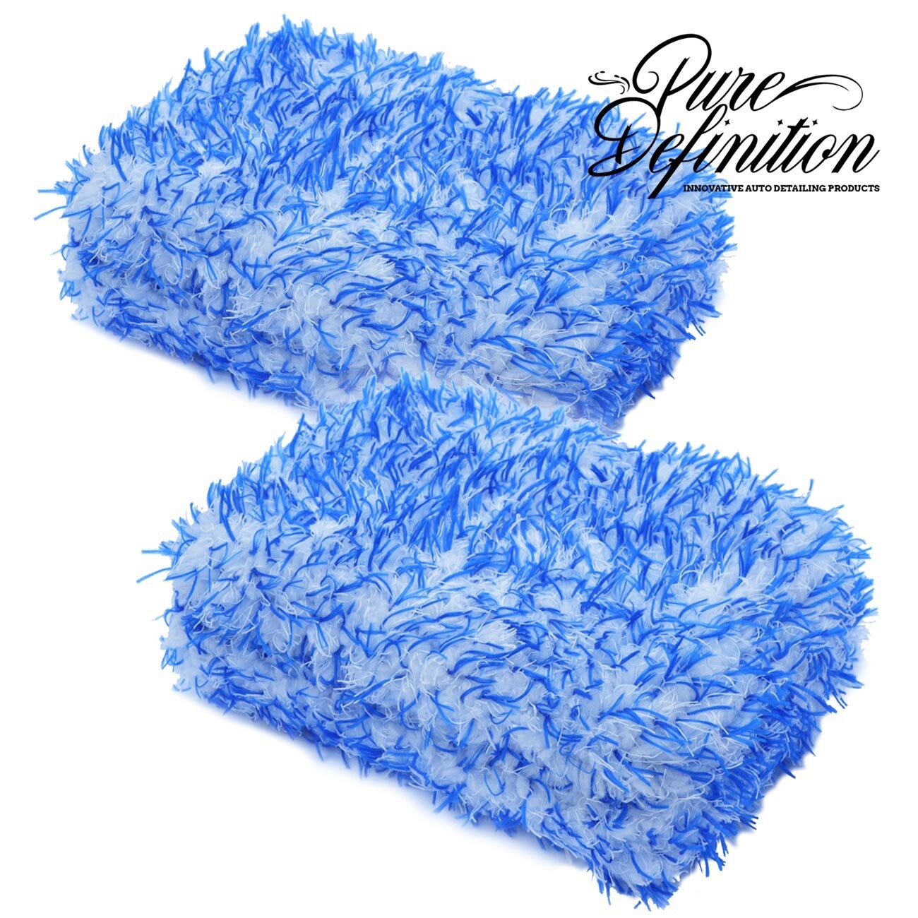 Car Cleaning Sponge Microfibre Pad 2 Pack Washing Auto Detailing Pure Definition