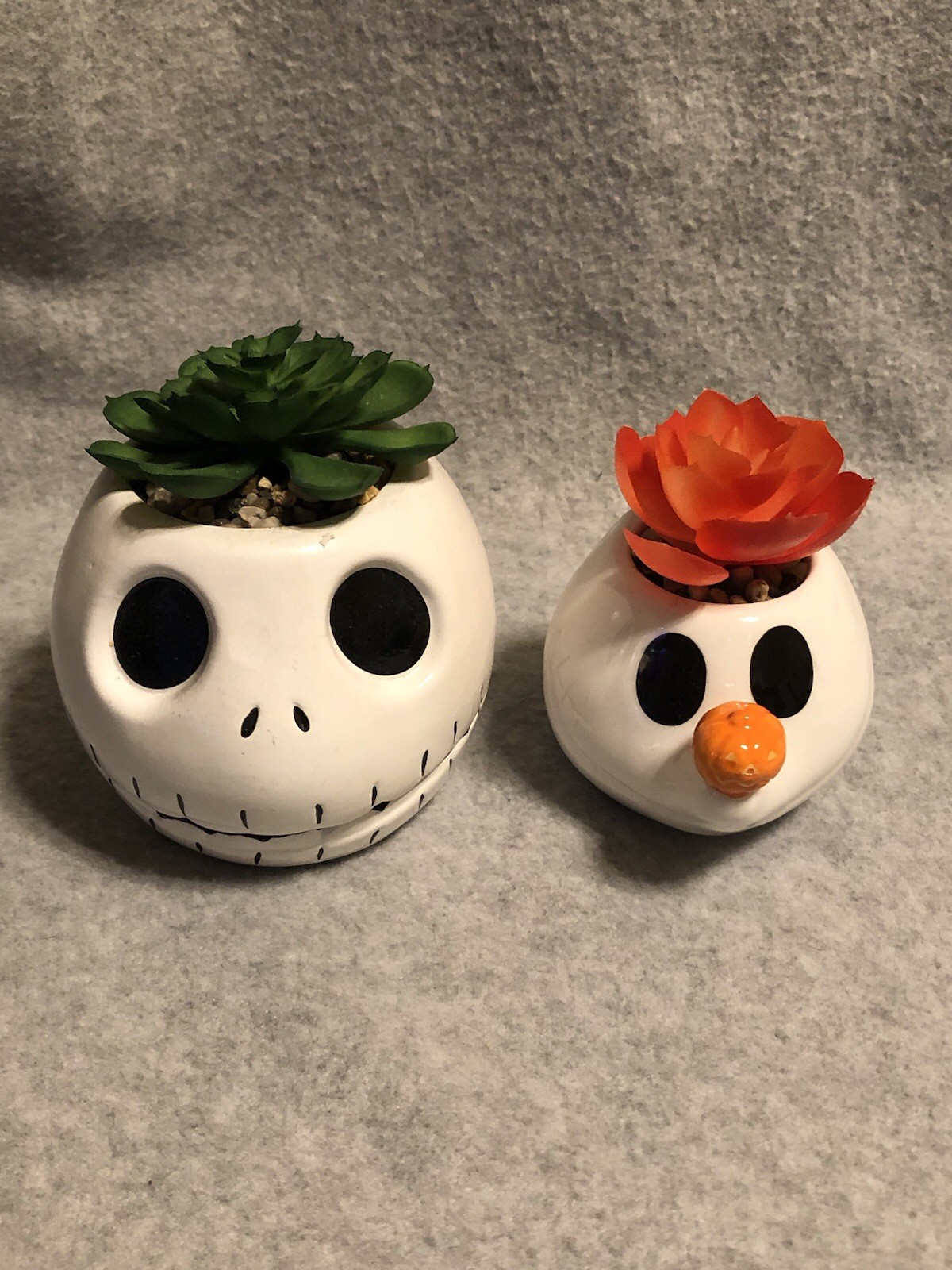 Disney Mini Jack Skellington & Zero Halloween Planter Faux Succulent Plant