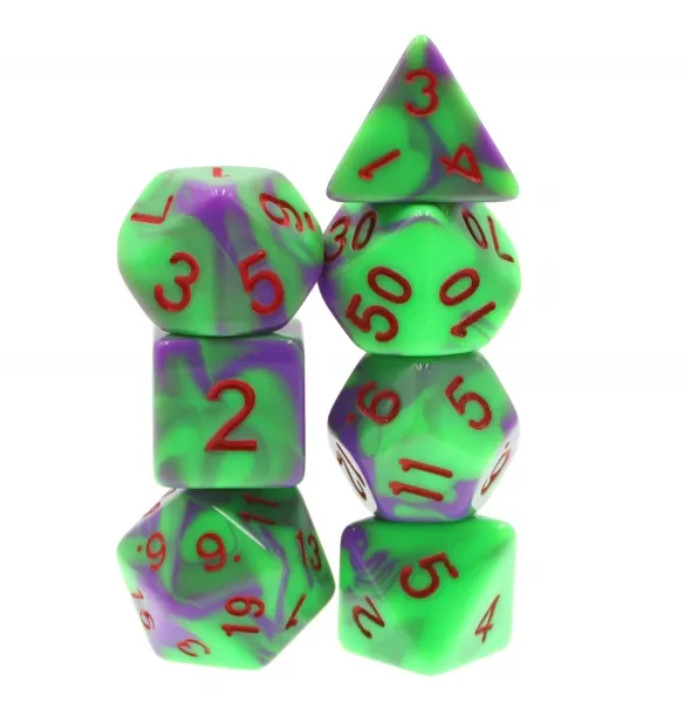 🧟🪦 Zombie Flesh Dice Set | RPG DnD Dungeons Dragons AD&D Pathfinder d20