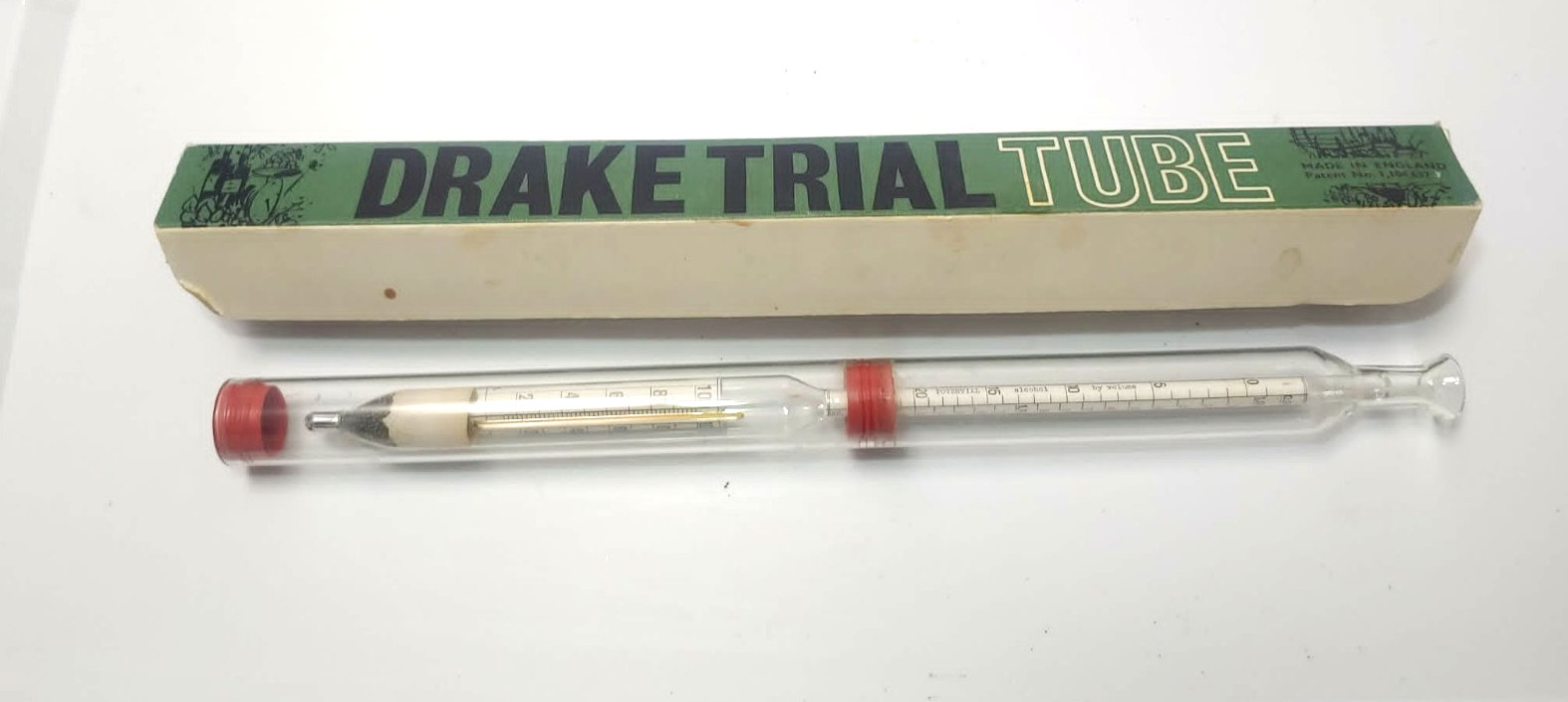 Drake Trial tube for quick safe and easy measurement of Gravity made in England