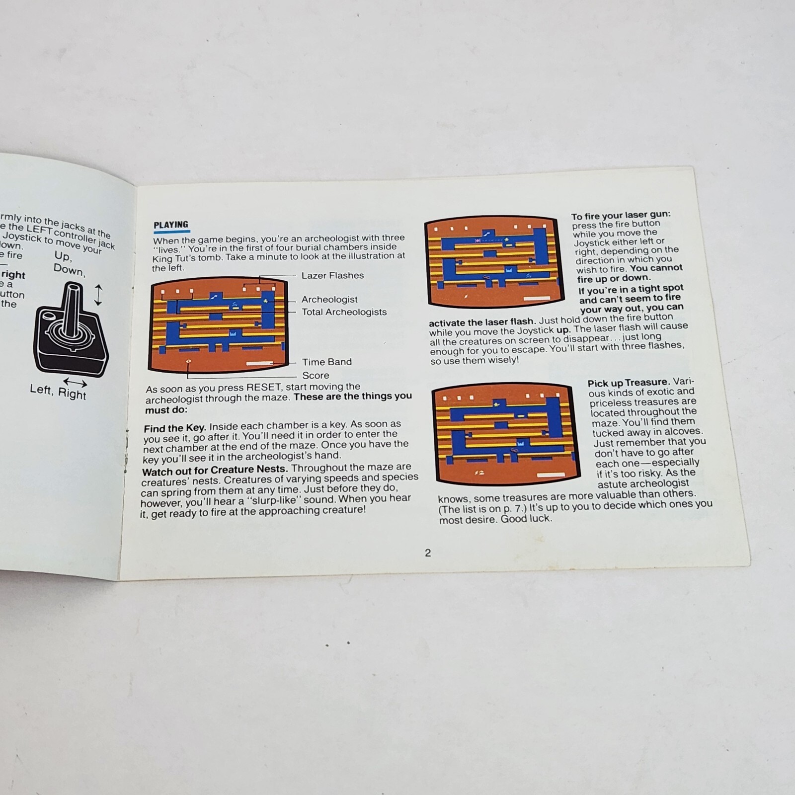 VINTAGE 1983 TUTANKHAM ATARI 2600 VIDEO GAME REPLACEMENT INSTRUCTIONS ONLY