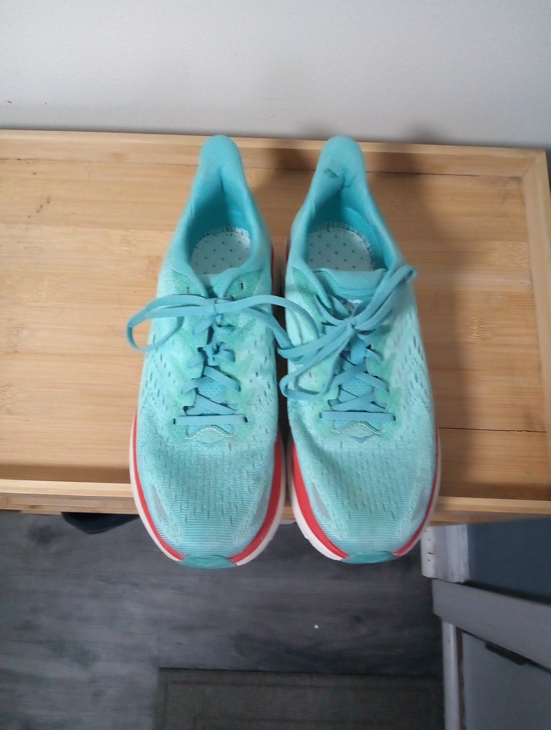 Hoka Womens 9.5 Light Blue Tennis Shoes.
