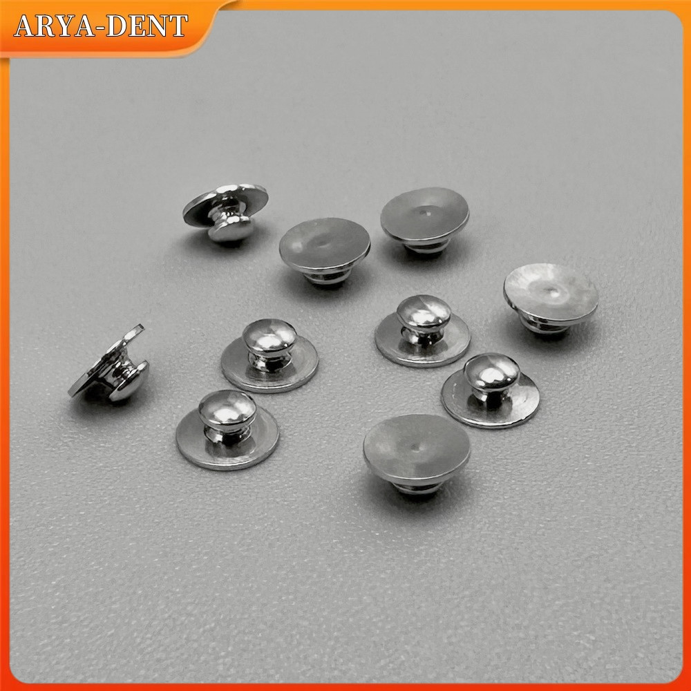10Pcs Dental Orthodontic Lingual Buttons Weldable Round Metal Plain Base Button