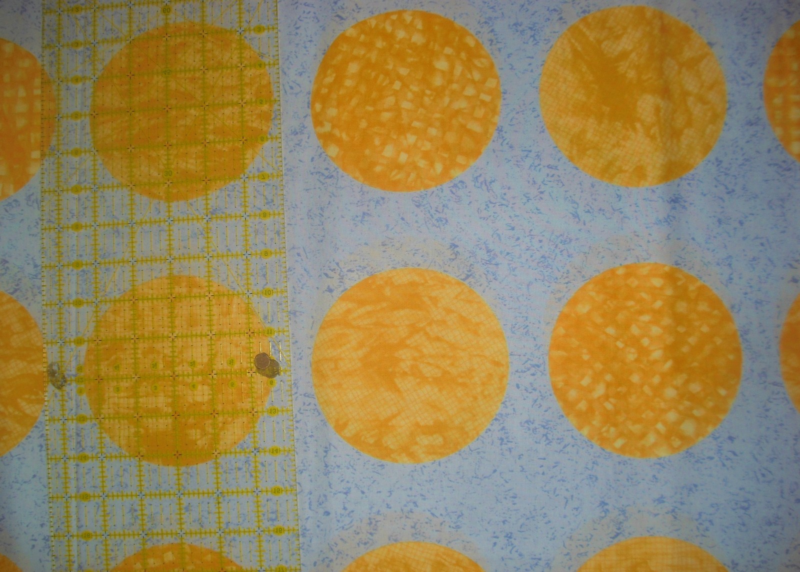 Benartex Baby Jubilee #161-50 QUILT FABRIC Yellow Circles on Blue
