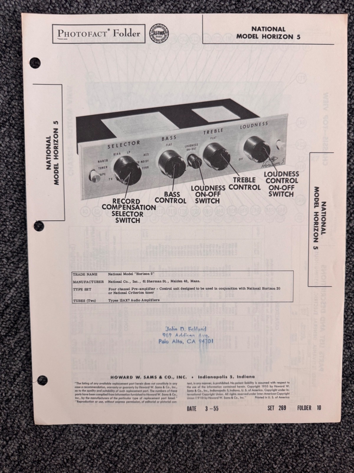 APPROVED ELECTRONICS, NATIONAL VARIOUS MODELS INFO AND SCHEMATICS